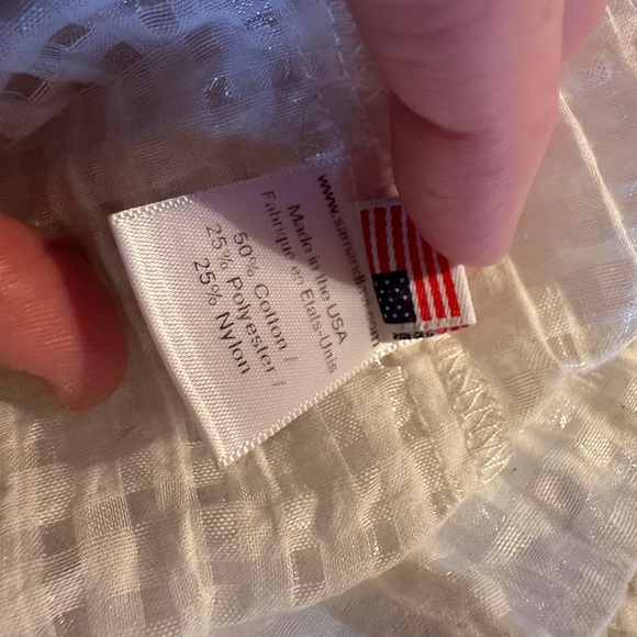Sam and Lavi Ivory Honeycomb Check Shimmery Blouse Size M - Picture 8 of 8